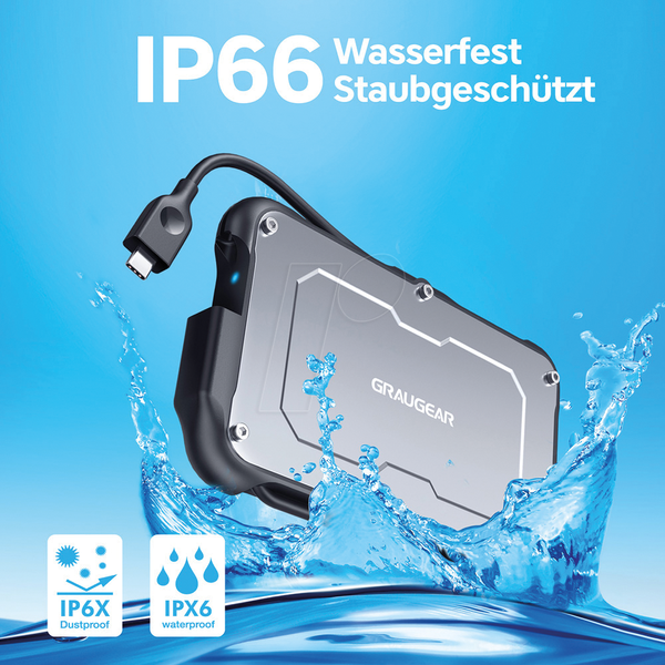 Зовнішній корпус для 2,5-дюймового жорсткого диска SATA, IP 66, USB 3.1
