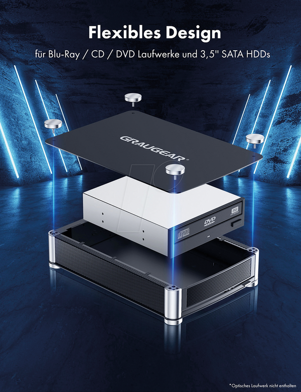 Внешний 5,25-дюймовый SATA-корпус, eSATA, USB 3.0