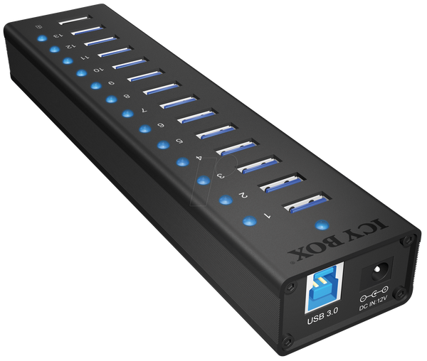 USB 3.0 HUB 13-портовий + 1x зарядний порт, активний