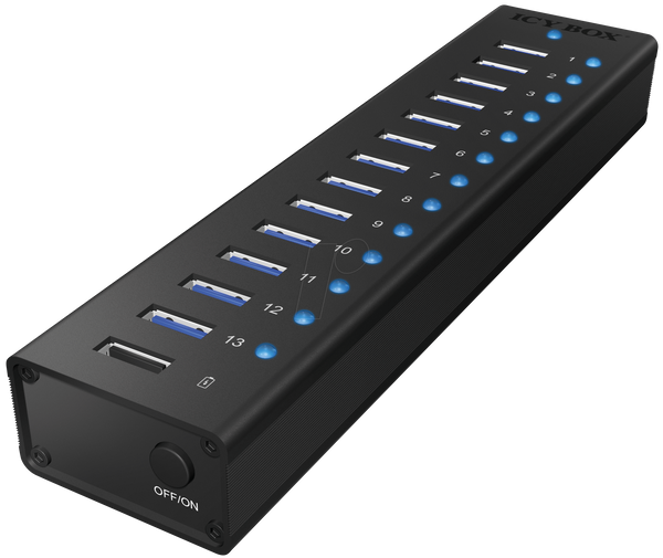 USB 3.0 HUB 13-портовий + 1x зарядний порт, активний