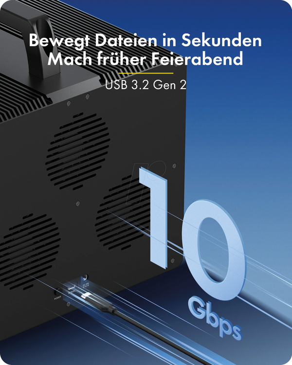Внешние 10x 2,5 дюйма/3,5 дюйма; SATA Gehäuse, до 10 Гбит/с