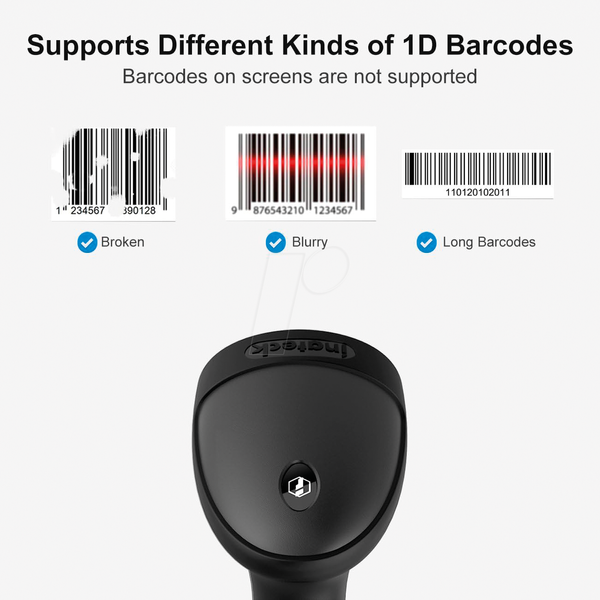 Сканер штрих-кодів, 1D, USB, чорний