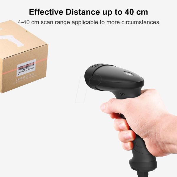 Сканер штрих-кодів, 1D, USB, чорний