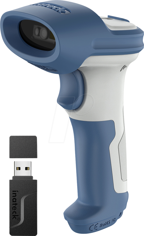 Сканер штрих-кодів, 2D, Bluetooth/бездротовий/USB, синій