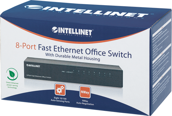 Комутатор, 8-портовий, Fast Ethernet
