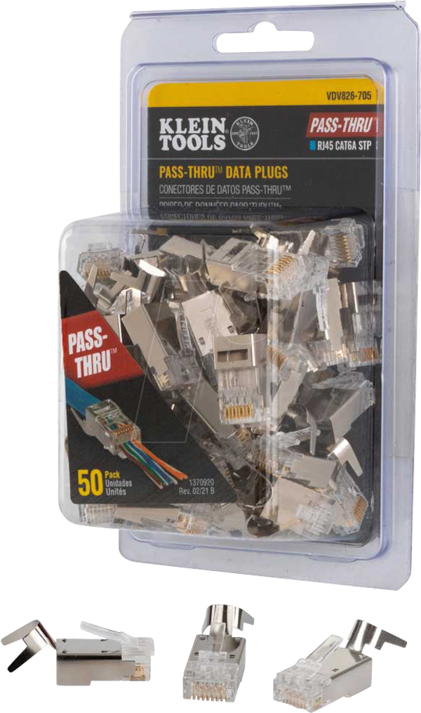 Модульний штекер RJ45, Cat.6a, прохідний, 50 штук
