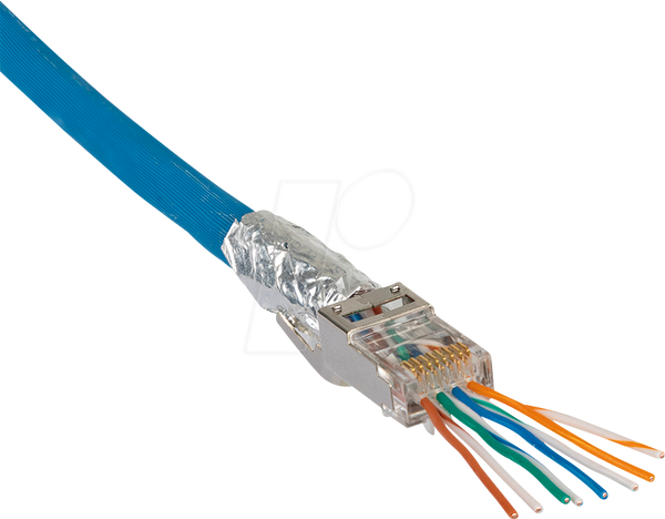 Модульний штекер RJ45, Cat.6a, прохідний, 100 штук