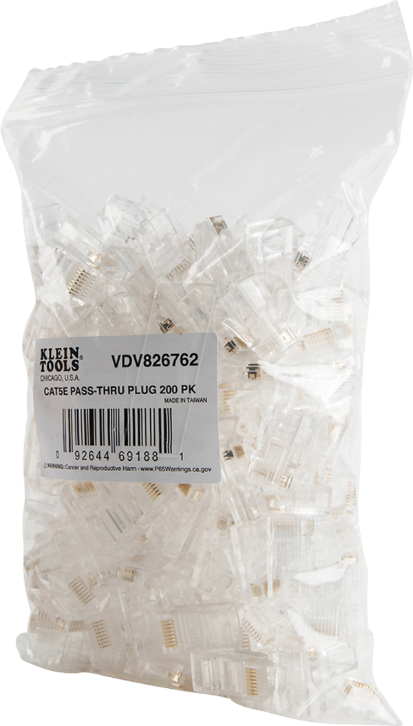 Модульний штекер RJ45, Cat.5e, прохідний, 200 штук