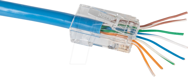 Модульний штекер RJ45, Cat.5e, прохідний, 200 штук