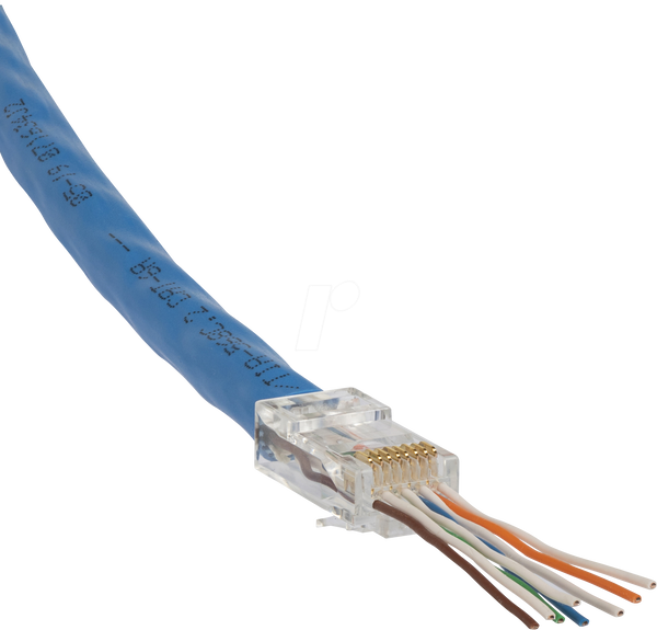 Модульний штекер RJ45, Cat.6a, прохідний, 200 штук