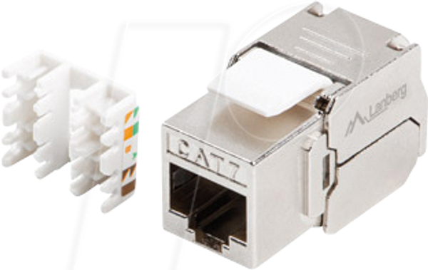 Модуль Keystone, розетка RJ45 Cat.7 FTP 180°, сріблястий