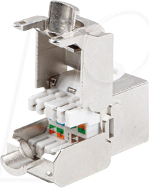 Модуль Keystone, розетка RJ45 Cat.7 FTP 180°, сріблястий