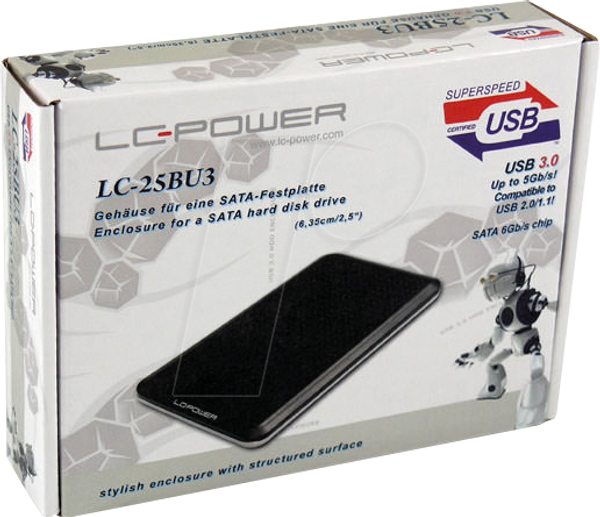 Зовнішній корпус для 2,5-дюймового жорсткого диска SATA, USB 3.0