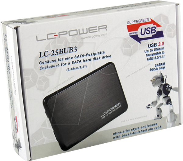 Зовнішній корпус для 2,5-дюймового жорсткого диска SATA, USB 3.0