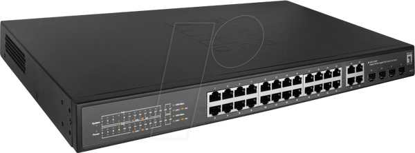Комутатор, 28 портів, гігабітний Ethernet, RJ45/SFP, PoE+