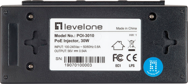 Інжектор живлення через Ethernet (PoE+), гігабітний