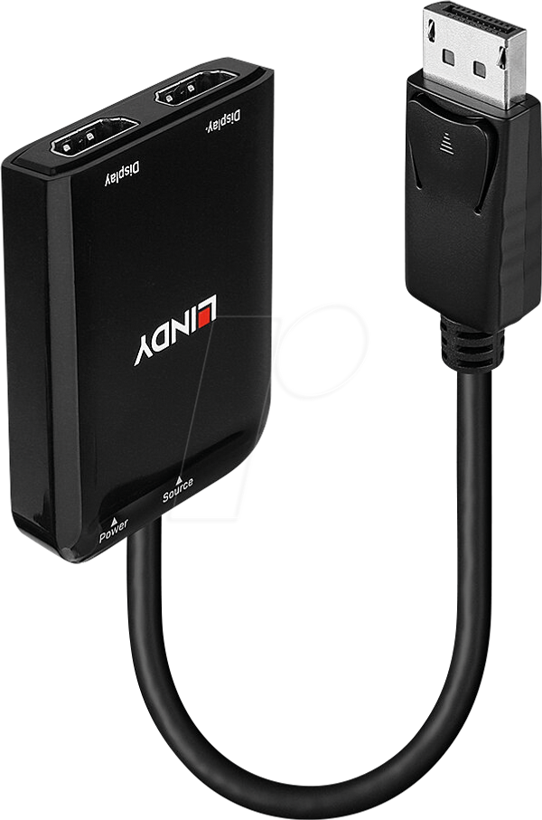 Адаптер DisplayPort, роз'єм DP на 2 порти HDMI, 4K 60 Гц