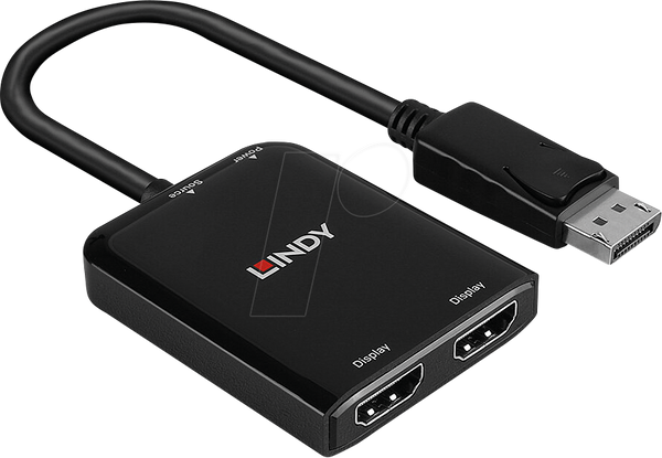 Адаптер DisplayPort, роз'єм DP на 2 порти HDMI, 4K 60 Гц