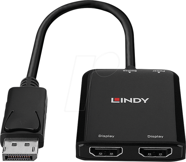 Адаптер DisplayPort, роз'єм DP на 2 порти HDMI, 4K 60 Гц