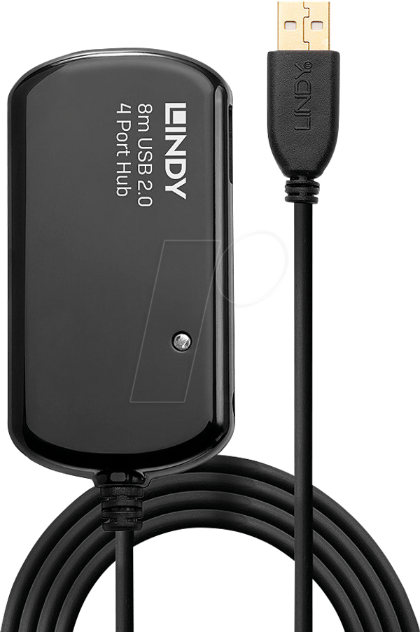 USB 2.0 концентратор, 4-портовий, подовжувач, активний, ланцюжкове підключення, 8 м