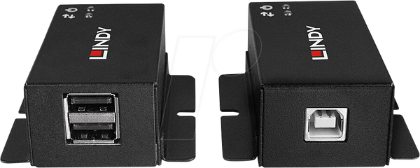 USB 2.0 концентратор, 2 порти, подовжувач, Cat.6, 50 м