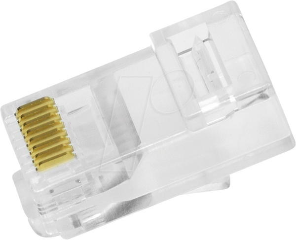 Модульний штекер RJ45, Cat.6, неекранований, наскрізний, 50 шт.