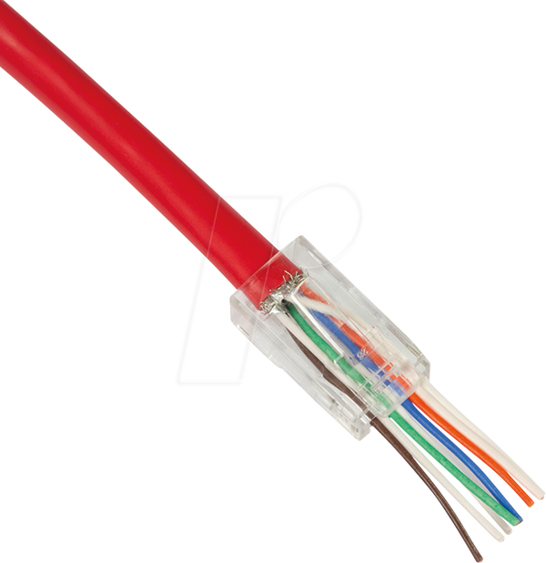 Модульний штекер RJ45, Cat.6, неекранований, наскрізний, 50 шт.