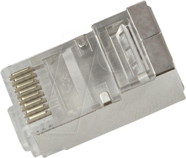 Модульний штекер RJ45, Cat.6, екранований, наскрізний, 50 шт.