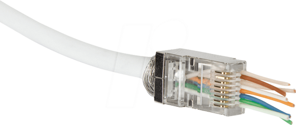 Модульний штекер RJ45, Cat.6, екранований, наскрізний, 50 шт.