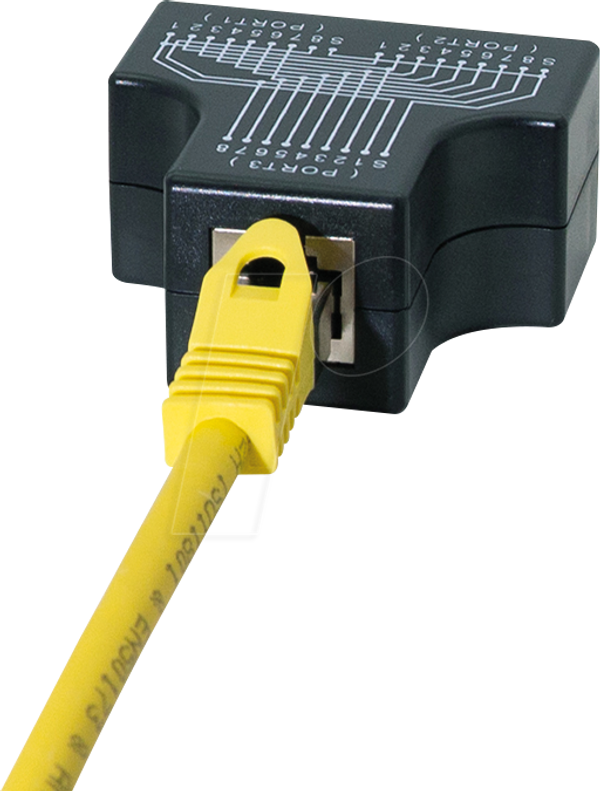 Т-подібний адаптер, розподіл 1:1, 2x RJ45 для спільного використання кабелю