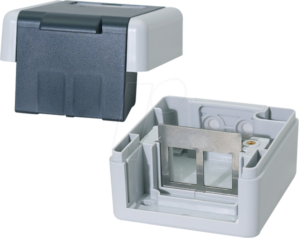 Мережева розетка Cat.6a 2x RJ45, зовнішня