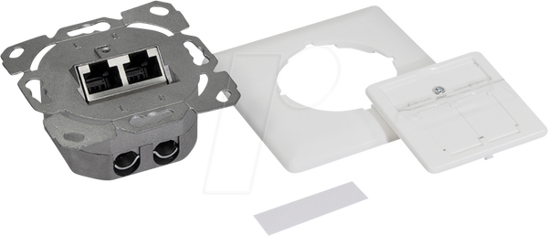 Розетка Cat.6A 2x RJ45, екранована, сигнально-білий колір