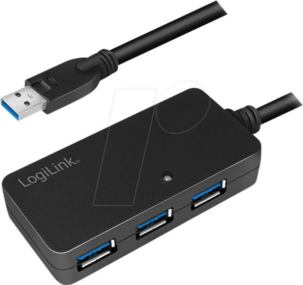 Кабель USB 3.0, USB-A/M до 4x USB-A/F, підсилювач, чорний, 10 м
