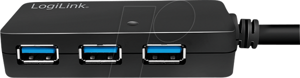 Кабель USB 3.0, USB-A/M до 4x USB-A/F, підсилювач, чорний, 10 м