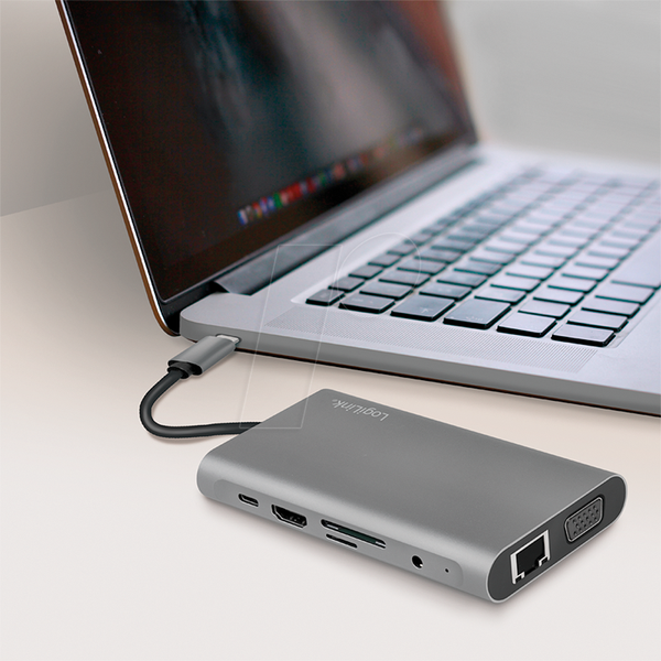 Док-станція, USB 3.2 USB-C, HDMI, VGA, microSD/SD