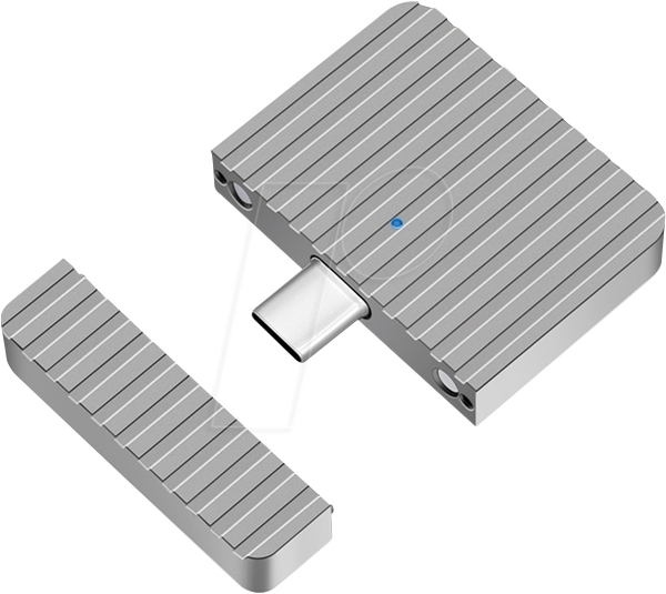 Зовнішній корпус для SSD-накопичувача M.2 2230 NVMe, USB 3.1, сріблястий