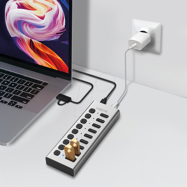 Концентратор USB 3.2 Gen 1, 10 портів, USB-A/C
