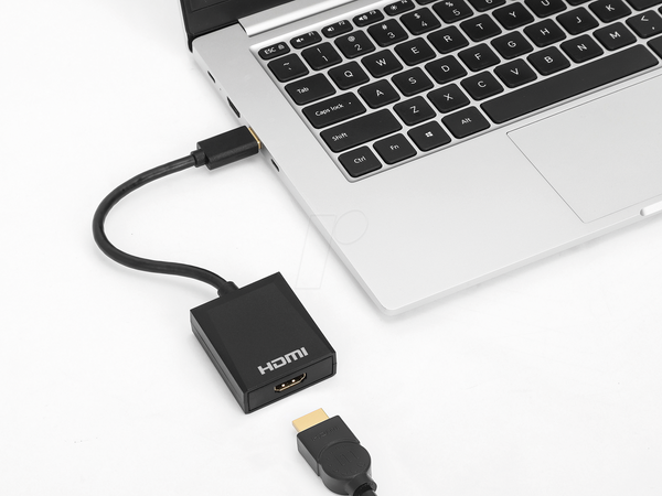 Адаптер, USB-A > HDMI, 1080p, чорний, 15 см