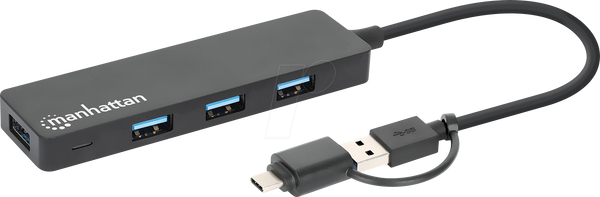 USB 3.0 4-портовий концентратор, 4x USB-A, USB-A/перехідник