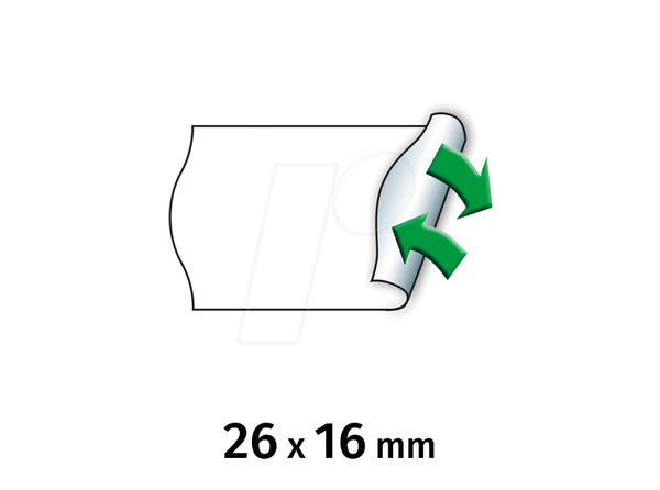Етикетки для цінників, 26x16 мм, знімні, білі, 6000 шт.