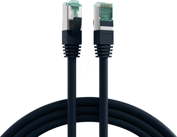 Патч-корд RJ45 Cat.6a S/FTP LSZH чорний 7,5 м