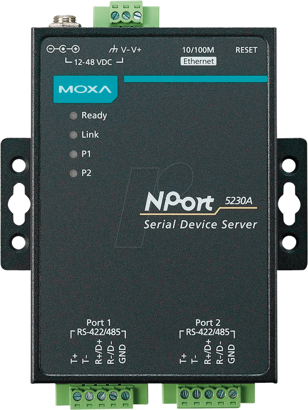 2-портовий сервер пристроїв, 10/100M Ethernet, RS-422/485