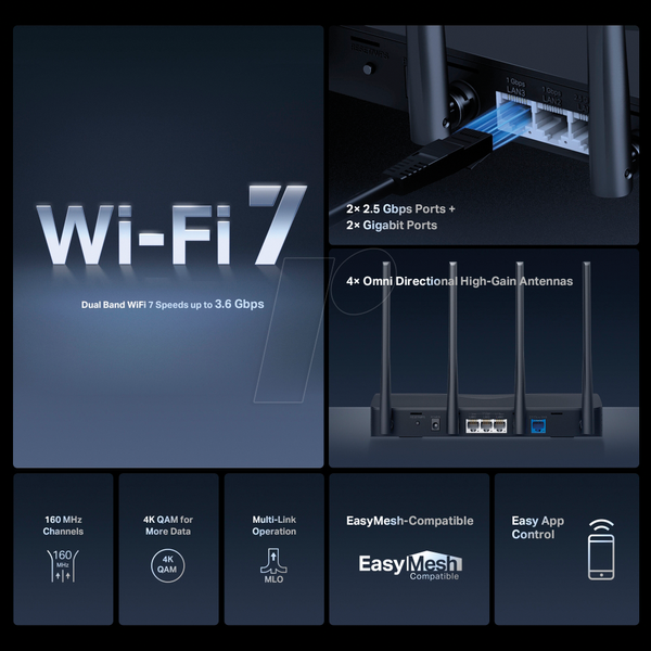 Wi-Fi роутер 2,4/5 ГГц 3568 Мбіт/с