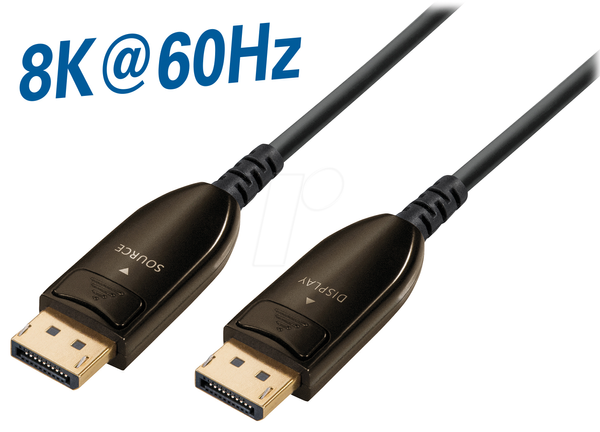 Скловолоконний кабель DisplayPort 1.4, 8K, 60 Гц, 15 м