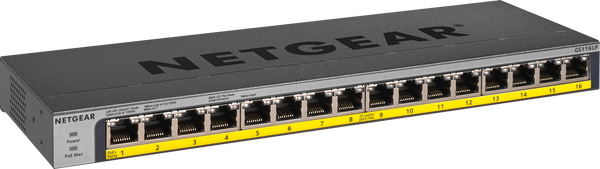 Комутатор, 16-портовий, гігабітний Ethernet, PoE