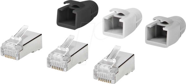 Вилка RJ45, FTP Cat.6a, 10 штук