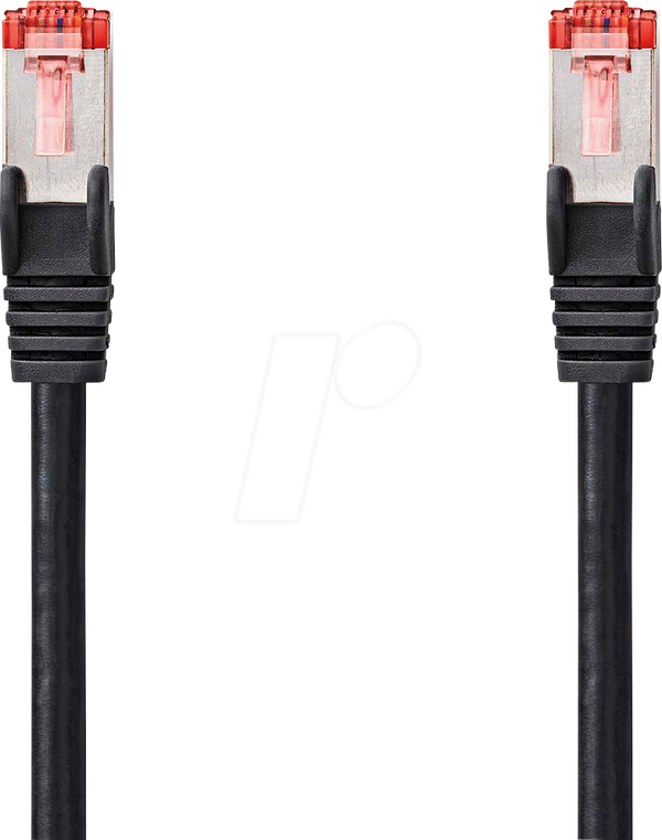 Патч-кабель, Cat.6, S/FTP, 1 м, чорний