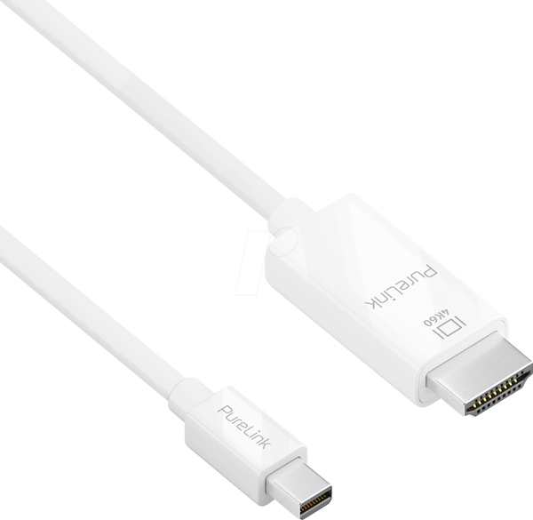 Кабель DisplayPort 1.2, mini DP-HDMI, 4K 60 Гц, білий, 2.0 м