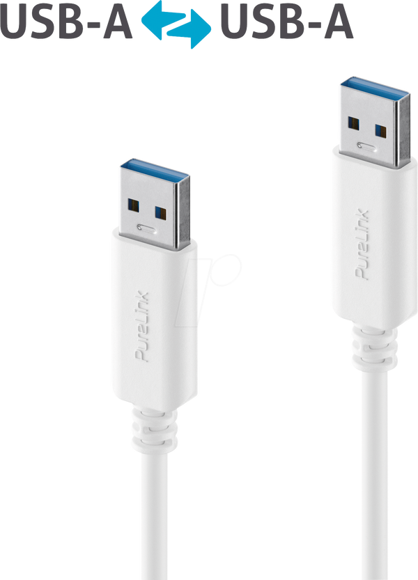 Кабель USB 3.0, iSeries, роз'єм A до роз'єму A, білий, 1,5 м