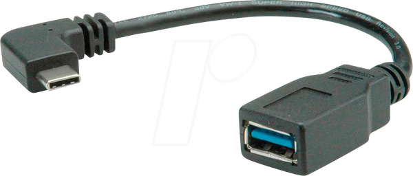 Кабель USB 3.0, кутовий роз'єм USB типу C до порту USB типу A, O